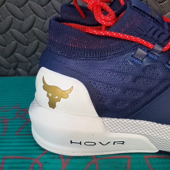 Under Armour Womens Project Rock 2 HOVR Training Shoes Navy 3022398 7.5 8.5 - Picture 7 of 11